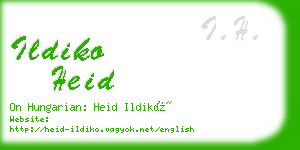 ildiko heid business card